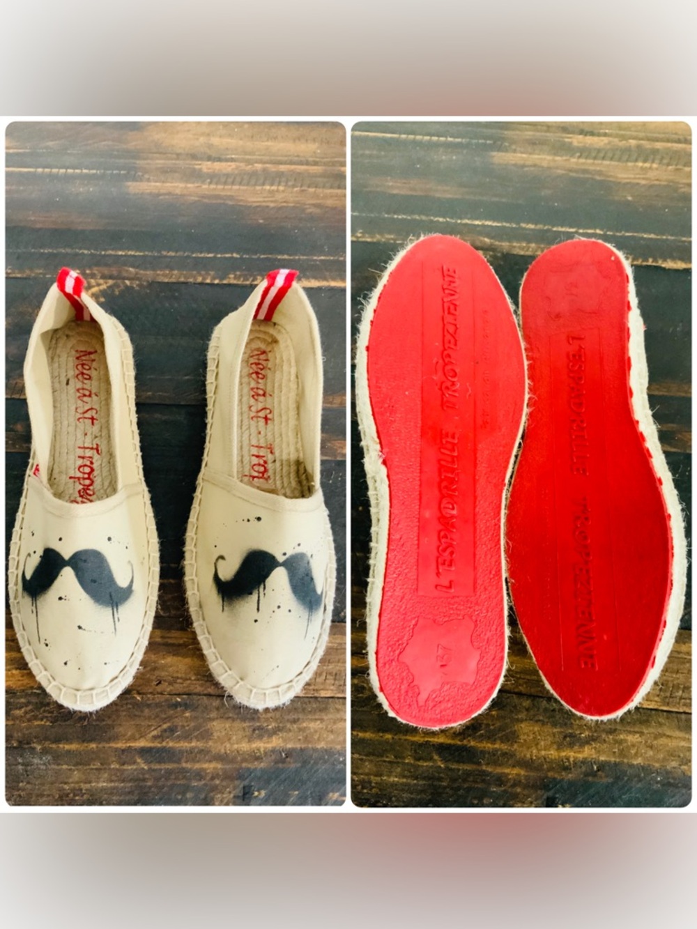 L’Espadrille Tropezienne Bandana/Espadrille Flats Made in France Sz 37/US 6.5/7